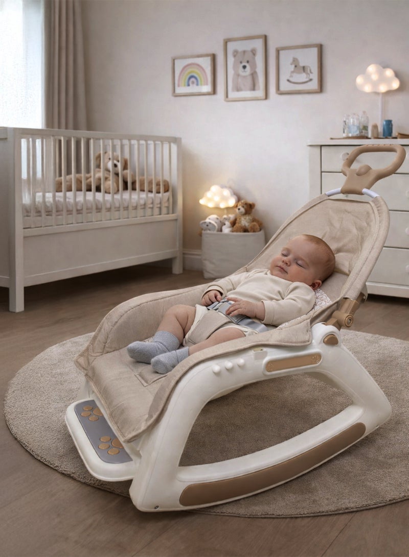 TOTOJOY 3-in-1 Multifunctional Baby Chair with 3-Level Adjustable Feeding Tray, Rocking & Fixed Mode, Non-Slip Base, Washable Cushion - Image 2
